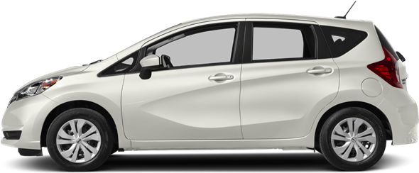日產 桌布 壁紙 — 一輛時尚的白色緊湊型掀背車在透明背景上以側面輪廓顯示。