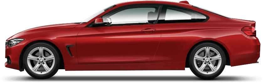 BMW 動圖 桌布 壁紙 — 一輛時尚的紅色BMW雙門轎跑車在透明背景上以側面展示，配備銀色合金輪圈。