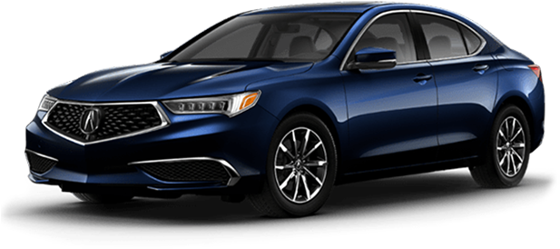 Acura 桌布 壁紙 — 一輛時尚的藍色Acura轎車在純黑色背景下的攝影棚燈光中閃耀，展示其現代設計和合金輪圈。