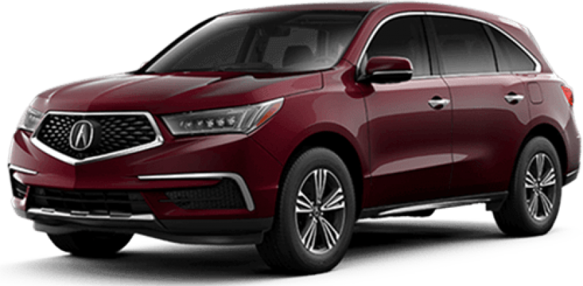 Acura 桌布 壁紙 — 一輛時尚的酒紅色Acura SUV，帶有鍍鉻飾邊和合金輪圈，在白色背景的攝影棚燈光下展示。