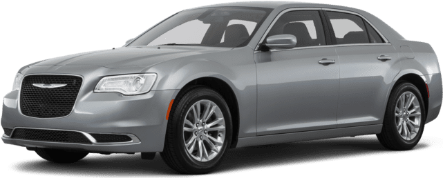 克萊斯勒 桌布 壁紙 — 一輛時尚的銀色 Chrysler 轎車在透明背景上以側面輪廓展示，帶有微妙的陰影。