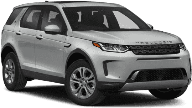 荒原路華 桌布 壁紙 — 一輛時尚的銀色 Land Rover Discovery SUV 在工作室燈光下展示，背景為純黑色。