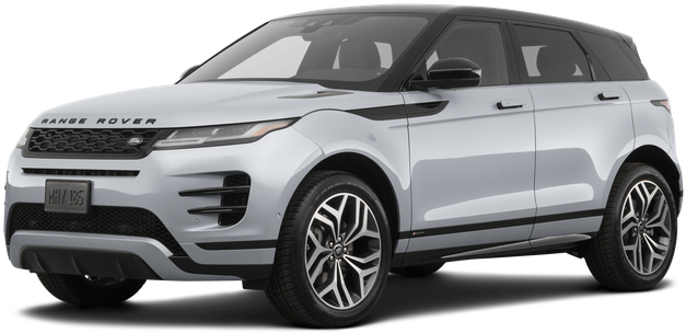 荒原路華 桌布 壁紙 — 一輛時尚的銀色 Range Rover Evoque SUV 在工作室燈光下展示，背景透明。