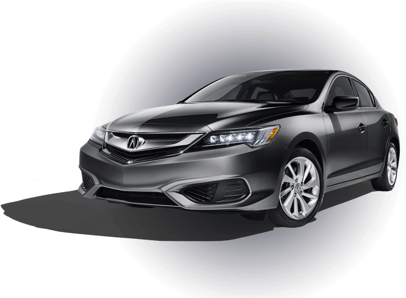 Acura 桌布 壁紙 — 一輛時尚的銀色Acura轎車在攝影棚燈光下，於深藍色圓形漸變背景上閃耀。
