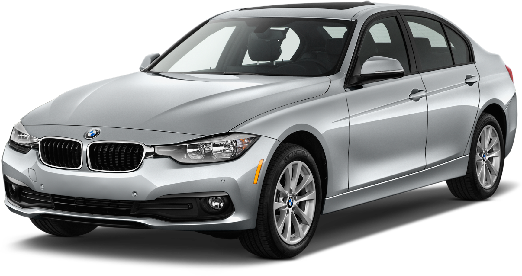 BMW 動圖 桌布 壁紙 — 一輛時尚的銀色BMW轎車在黑色背景下的攝影棚燈光中展示。