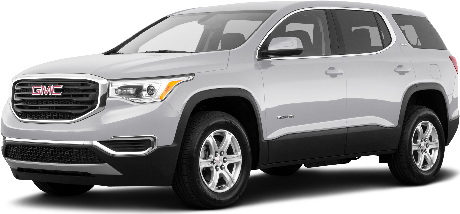 GMC 桌布 壁紙 — 一輛時尚的銀色GMC Acadia SUV，在透明背景上以側面展示，帶有鍍鉻飾邊和合金輪圈。
