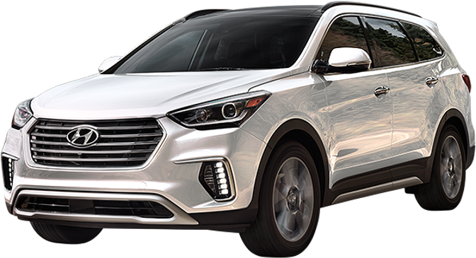 Hyundai 桌布 壁紙 — 一輛時尚的銀色Hyundai SUV以四分之三視角展示在透明背景上，帶有反射表面。