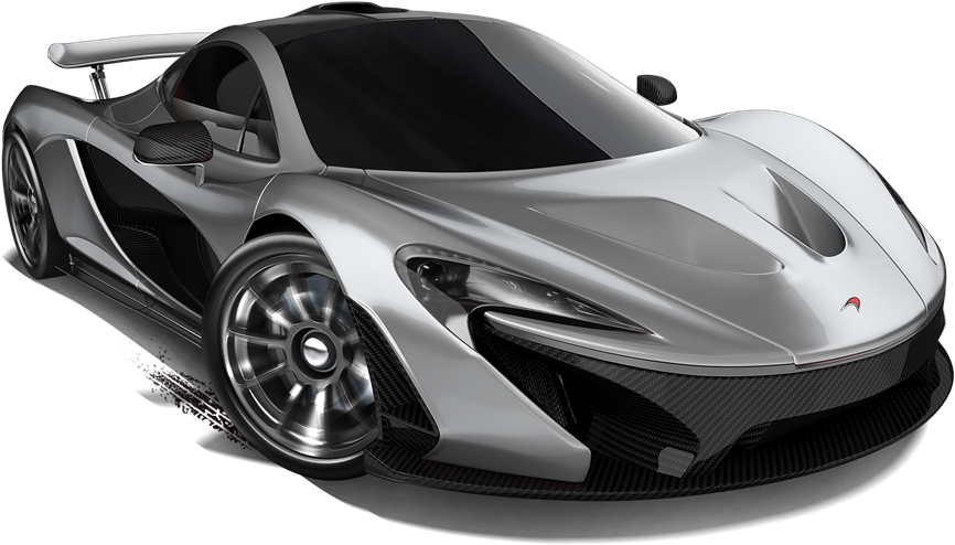 麥拉倫 桌布 壁紙 — 一輛時尚的銀色McLaren P1超級跑車，帶有碳纖維飾邊和空氣動力學設計，孤立在黑色背景上。