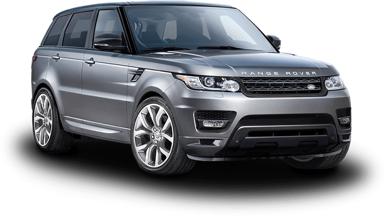 荒原路華 桌布 壁紙 — 一輛時尚的銀色Range Rover Sport SUV在黑色背景下的攝影棚燈光中展示。
