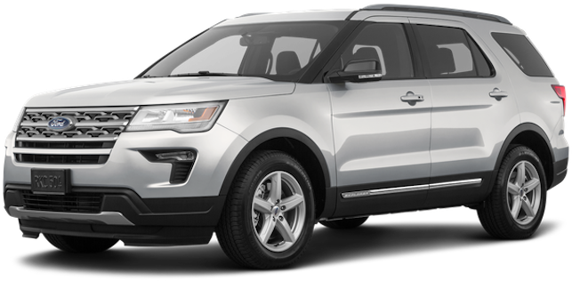 福特 桌布 壁紙 — 一輛時尚的銀色福特 Explorer SUV 以側面輪廓展示，背景透明，帶有精緻的鍍鉻飾件和合金輪圈。