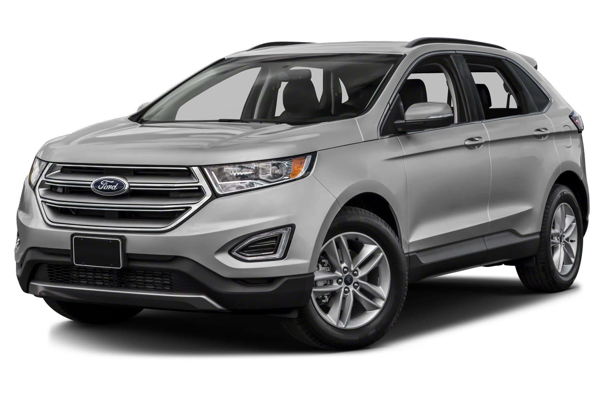 Ford Edge 桌布 壁紙 — 一輛時尚的銀色福特Edge SUV在攝影棚燈光下，以乾淨的白色背景展示。