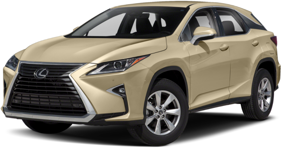凌志 桌布 壁紙 — 一輛時尚的香檳金色Lexus RX SUV在攝影棚燈光下，以透明背景展示。