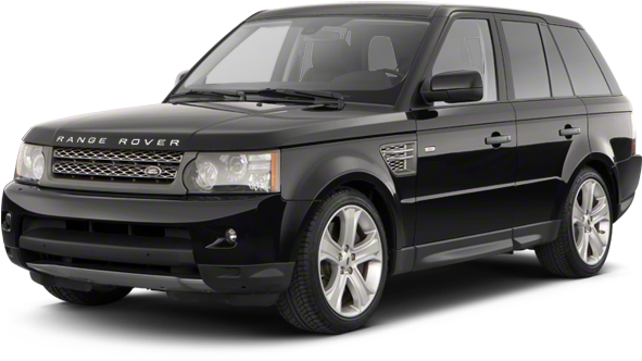 荒原路華 桌布 壁紙 — 一輛時尚的黑色Range Rover SUV，在攝影棚燈光下展示，帶有鍍鉻飾邊和銀色合金輪圈。