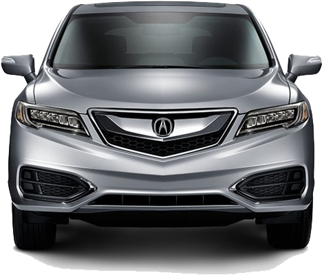 Acura 桌布 壁紙 — 一輛時尚銀色Acura SUV的正面視圖，配備銳利頭燈和鍍鉻格柵，背景透明。