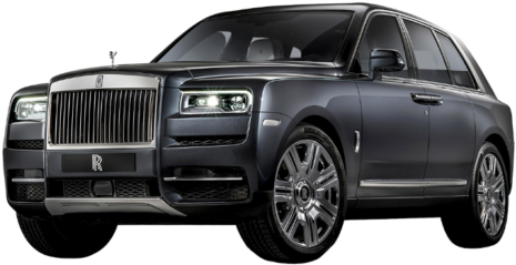 勞斯萊斯 桌布 壁紙 — 一輛流線型磨砂灰色勞斯萊斯 Cullinan SUV 在攝影棚燈光下閃耀，展示其標誌性格柵和豪華設計。
