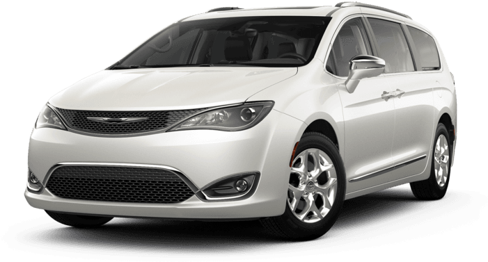 克萊斯勒 桌布 壁紙 — 一輛純白色的 Chrysler Pacifica 小型貨車在純黑色背景上展示，帶有微妙的陰影。