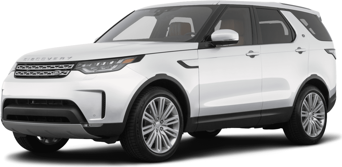 荒原路華 桌布 壁紙 — 一輛純白色的 Land Rover Discovery SUV 在乾淨的攝影棚拍攝中展示，線條銳利，合金輪圈閃閃發光。