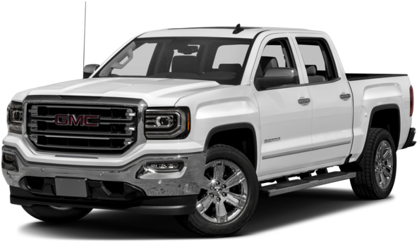 GMC 桌布 壁紙 — 一輛純白色的GMC Sierra皮卡車，在攝影棚燈光下展示，帶有鍍鉻飾件和精緻格柵。