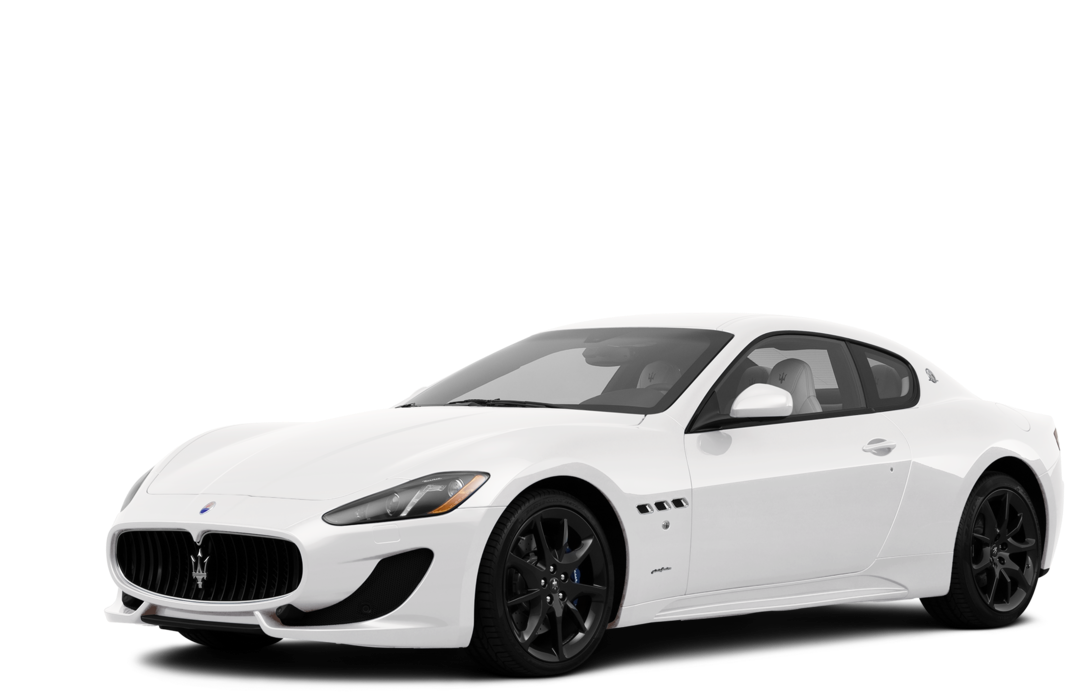 Vehicle 桌布 壁紙 — 一輛純白色的瑪莎拉蒂跑車，帶有黑色點綴和流線型設計，孤立在純黑色背景上。
