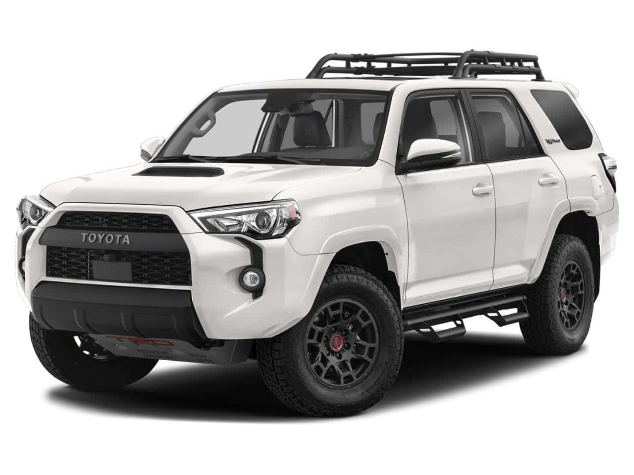白色豐田 4Runner TRD Pro SUV，配備黑色配件和堅固輪胎。 — Toyota Supra Mk4 壁紙