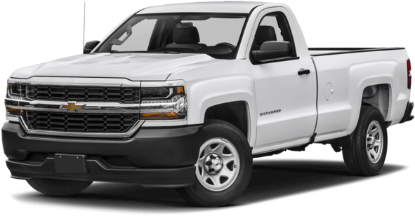 GMC 桌布 壁紙 — 一輛純白色的雪佛蘭 Silverado 皮卡車，以側面輪廓展示在透明背景上。