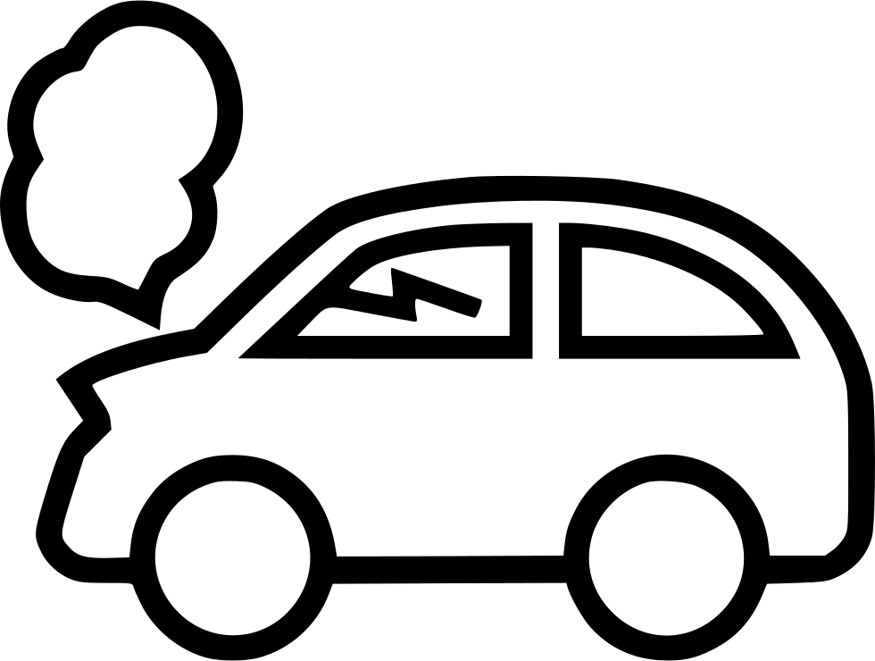 車禍 桌布 壁紙 — 一輛車的極簡黑色輪廓，引擎蓋上方有雲朵形狀。