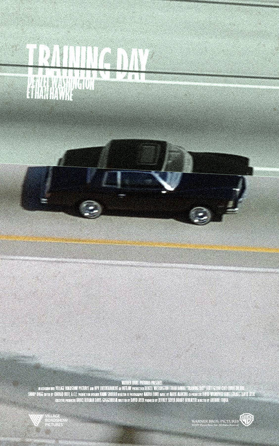 電影 桌布 壁紙 — 一輛黑色轎車在灰色高速公路上疾馳，天空暗淡，上方有粗體白色電影標題文字。