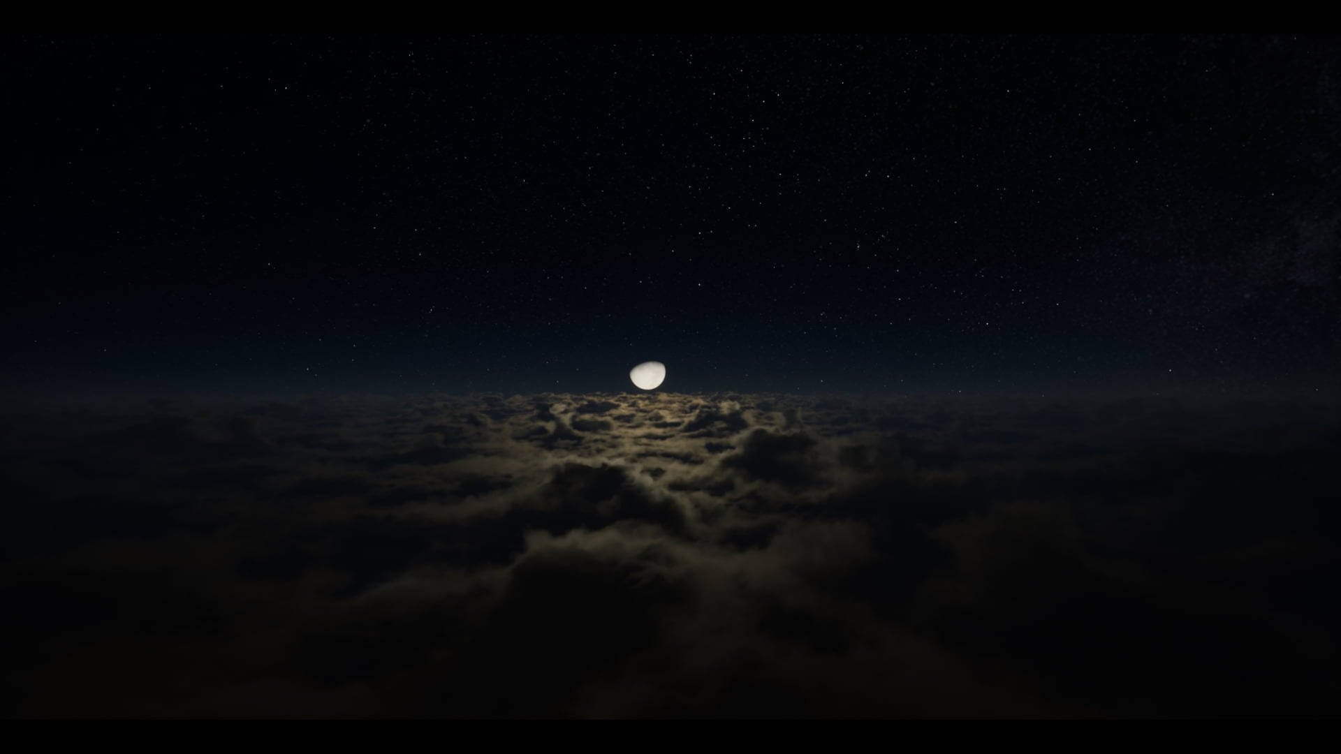 月亮在星夜下從雲層上升起 — 4K筆電壁紙 壁紙