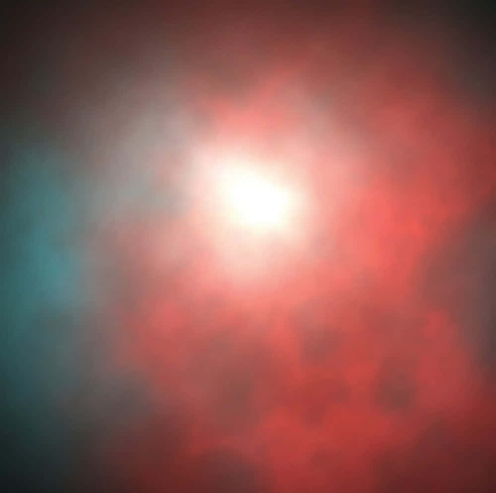 Red Smoke Effect 桌布 壁紙 — 一道耀眼的白光穿透旋轉的紅色和藍綠色宇宙雲層，呈現夢幻星雲場景。