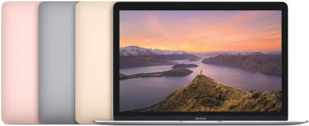 MacBook 動態圖片 桌布 壁紙 — 一部MacBook顯示山湖上充滿活力的日落，一個孤獨的身影站在長滿草的山頂上。