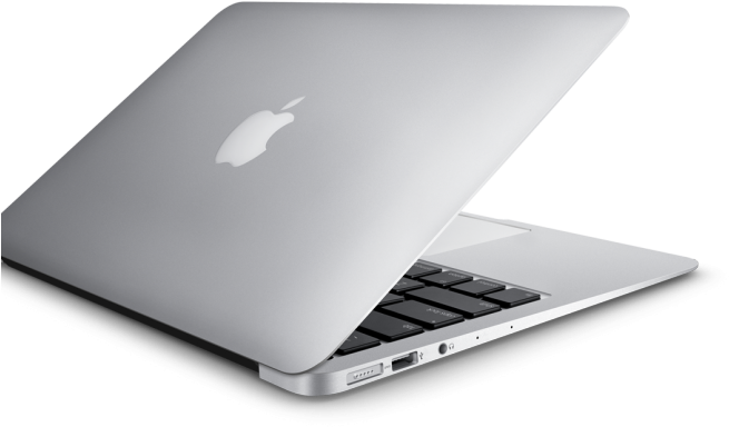 MacBook 動態圖片 桌布 壁紙 — 一部時尚的銀色 MacBook 筆記型電腦以一定角度打開，在純黑色背景上展示其鍵盤和標誌。