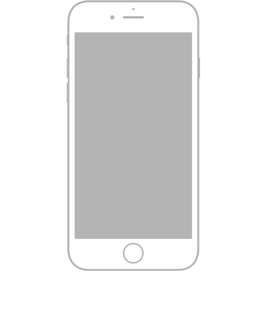 White iPhone 桌布 壁紙 — 一部極簡風格的白色iPhone 6s智慧型手機，空白灰色螢幕居中於黑色背景上。