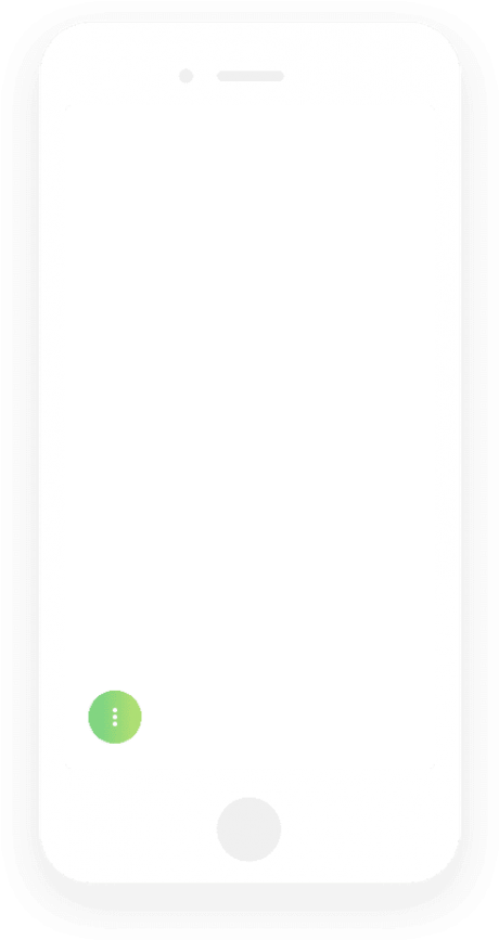 White iPhone 桌布 壁紙 — 一部極簡風格的白色智慧型手機，黑色螢幕，左下角有一個綠色圓形按鈕。