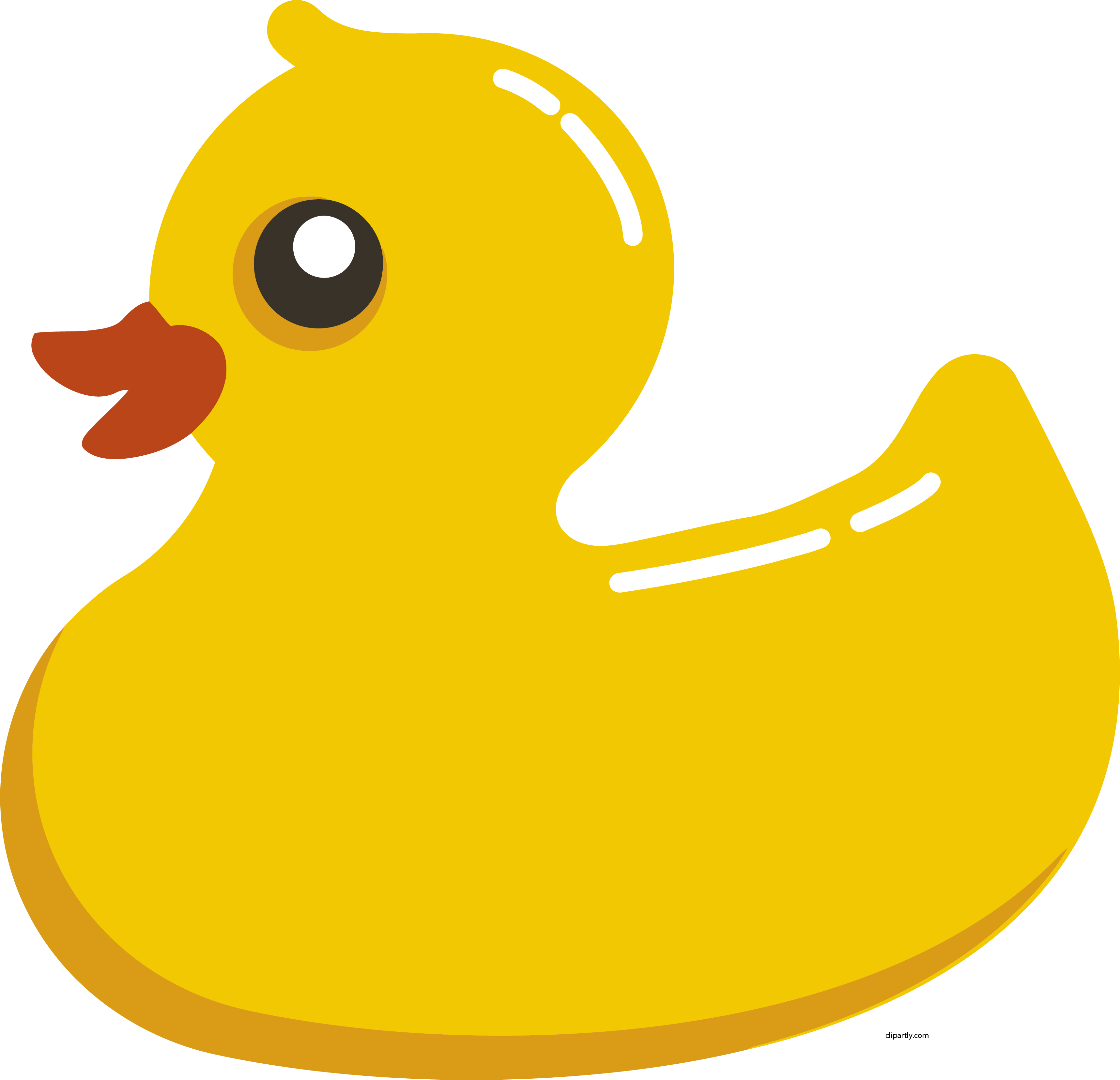 Rubber Ducky 桌布 壁紙 — 一隻亮黃色的橡膠鴨，有棕色喙和簡單的黑色眼睛，坐在純白色背景前。
