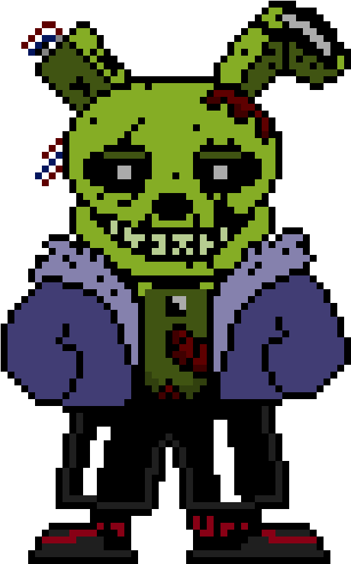 Undertale 桌布 壁紙 — 一隻像素化綠色殭屍兔，有角及領帶，站在黑色背景前。
