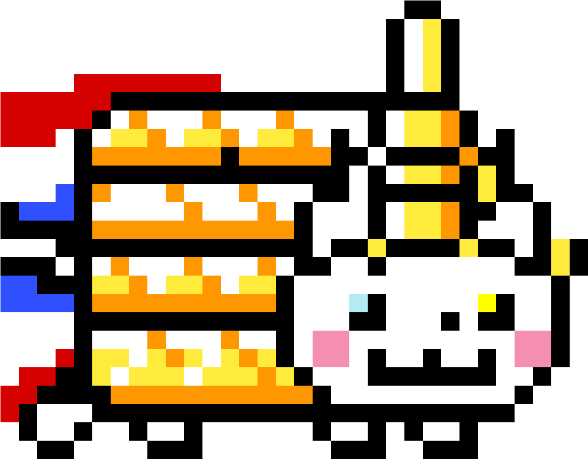 Nyan Cat 桌布 壁紙 — 一隻像素風格復古卡通牛，戴著金色皇冠和彩色條紋圍巾，背景為黑色。