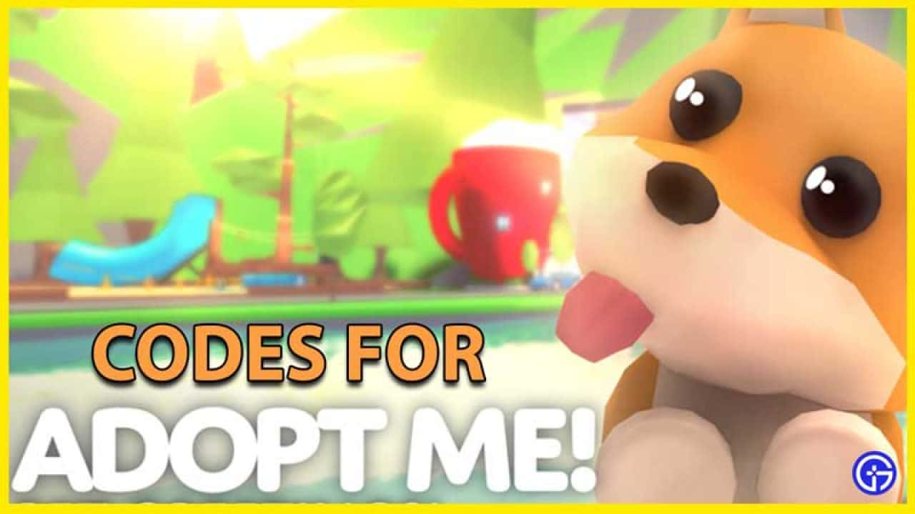 Roblox 桌布 壁紙 — 一隻可愛的3D渲染柯基幼犬在明亮的卡通遊戲場景中，在紅色馬克杯附近伸出舌頭。