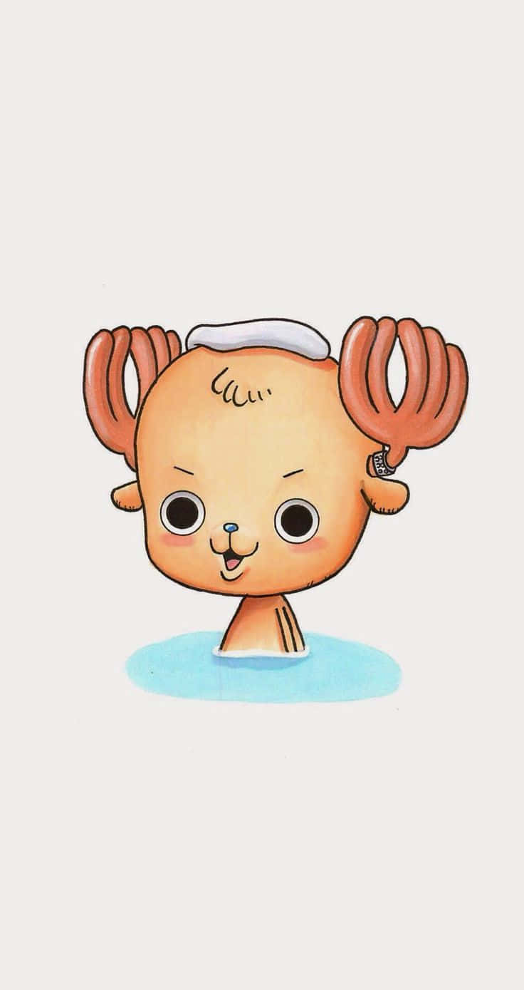 動漫 桌布 壁紙 — 一隻可愛的卡通駝鹿帶著鹿角，正在淺藍色浴缸裡快樂地泡泡泡浴。