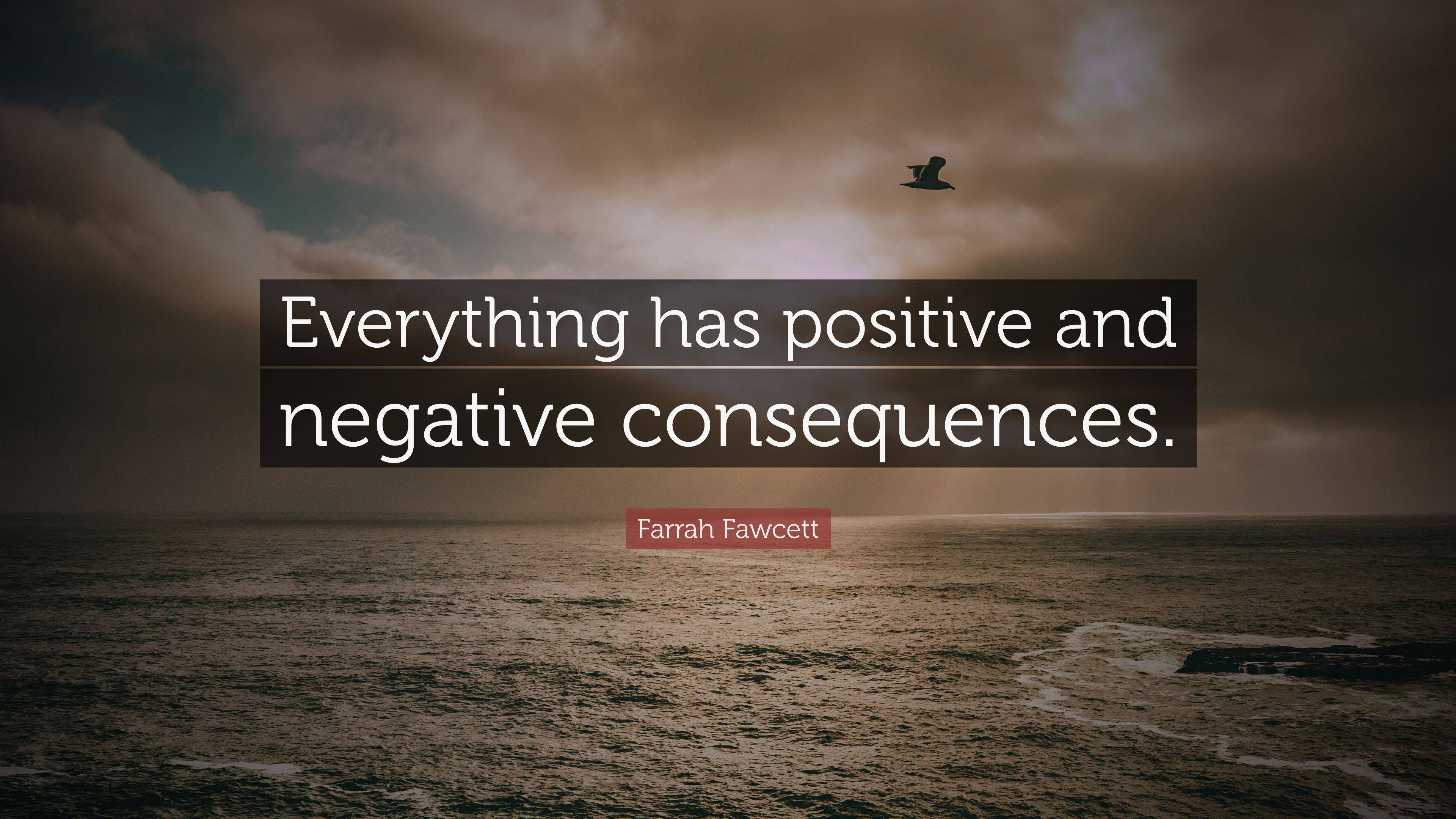 Positive Quotes 桌布 壁紙 — 一隻孤鳥在風暴海洋上空翱翔，天空戲劇性地多雲，並疊加了一句鼓舞人心的名言。