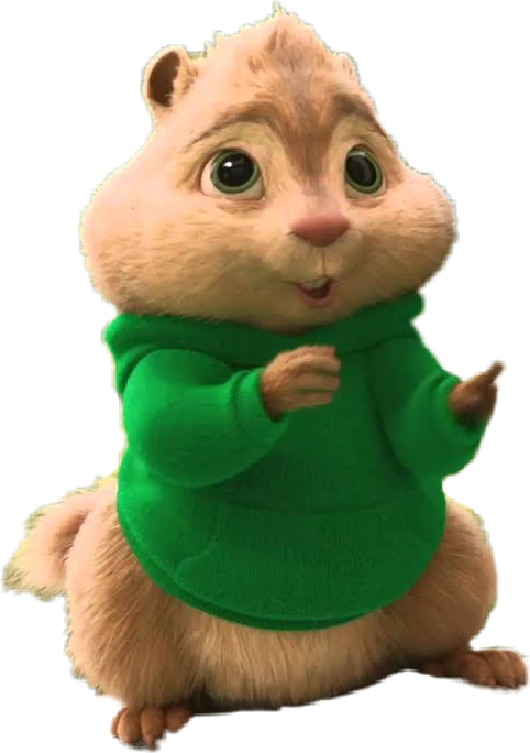 chipmunk 桌布 壁紙 — 一隻快樂的動畫花栗鼠穿著亮綠色連帽衫，微笑並用雙爪做手勢。