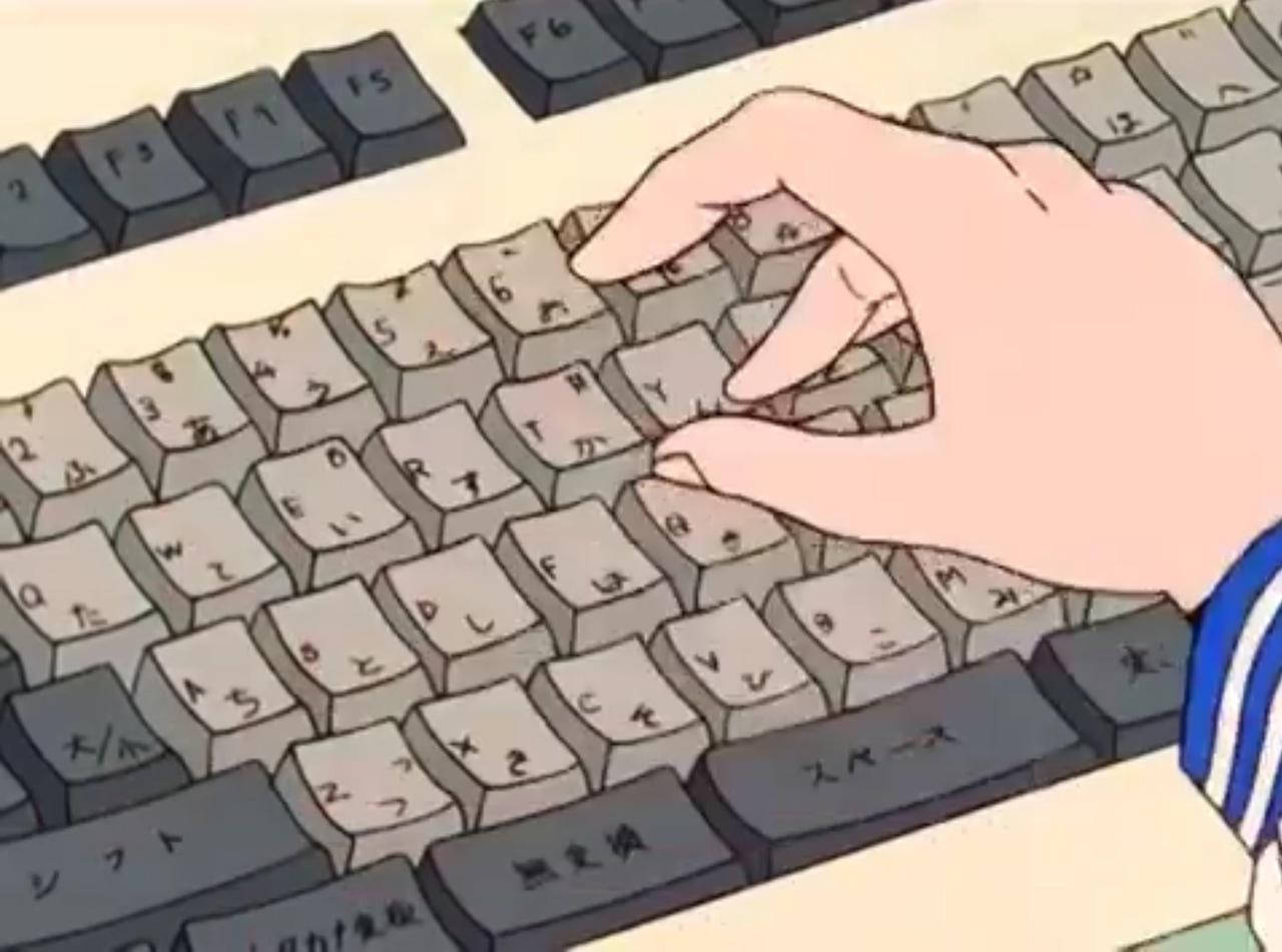 動畫手在日文鍵盤上打字 — 鍵盤 GIF 壁紙