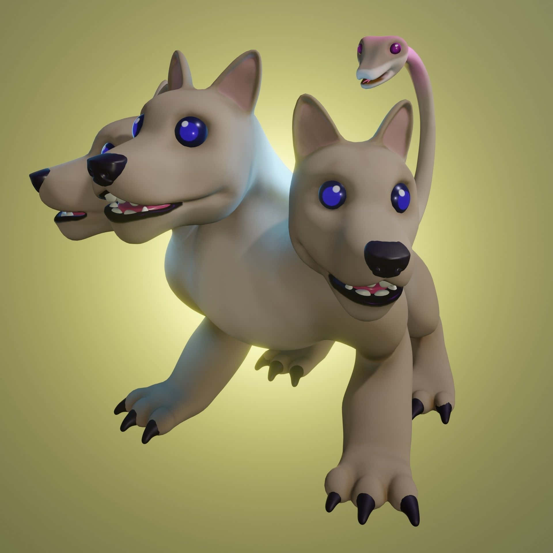一隻擁有藍色眼睛的3D狗模型 壁紙