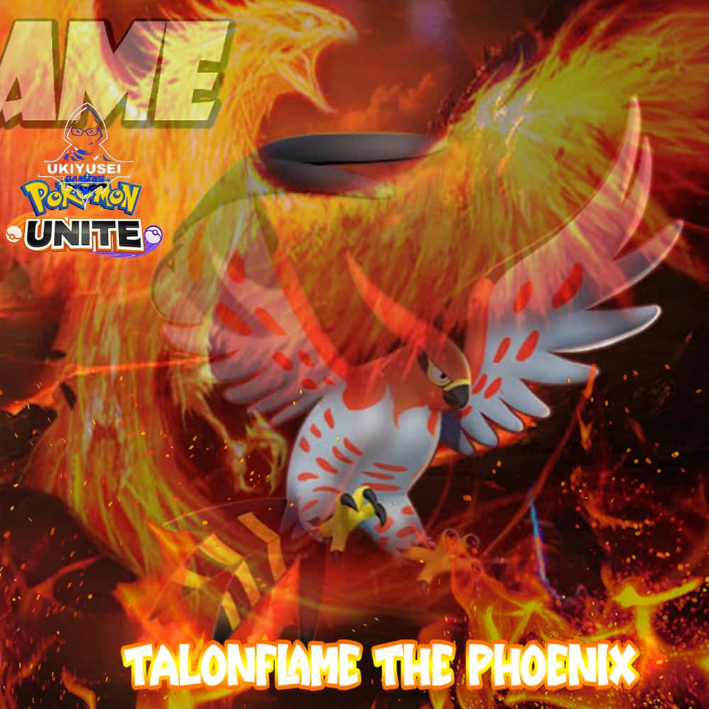 Talonflame鳳凰在飛行中被火焰和火花包圍。 — 任天堂Switch 動圖 壁紙