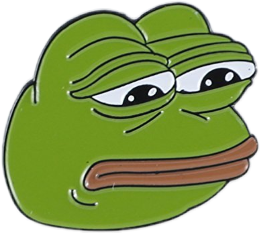 pepe frog 桌布 壁紙 — 一隻綠色卡通青蛙，眼睛下垂，表情無聊，像貼紙一樣有輪廓。