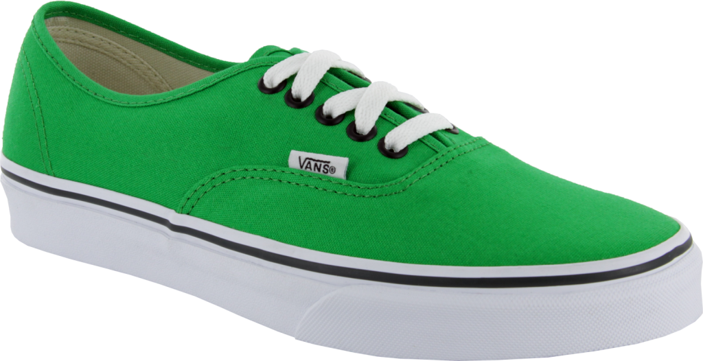 Vans 桌布 壁紙 — 一雙亮綠色Vans運動鞋，白色鞋帶和鞋底，黑色背景。