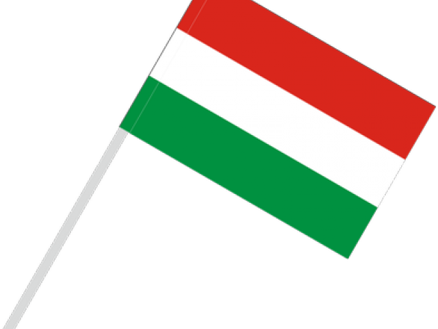 Hungary 桌布 壁紙 — 一面匈牙利國旗，旗桿上有紅、白、綠橫條，背景為黑色。