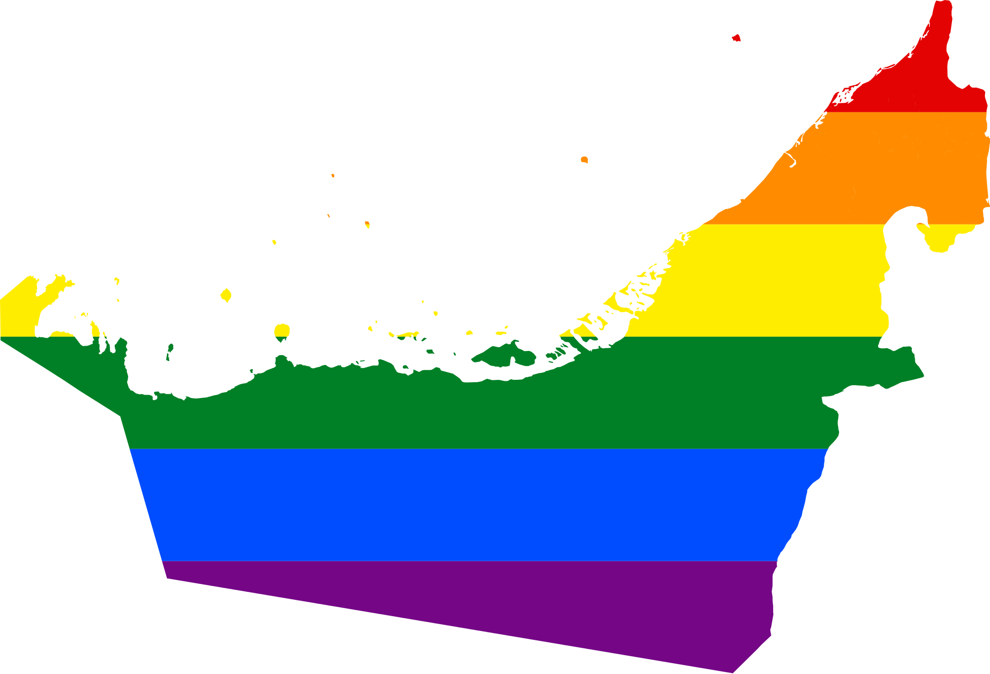 LGBT 桌布 壁紙 — 一面大膽的彩虹旗填滿了山脈輪廓，背景是純黑色。