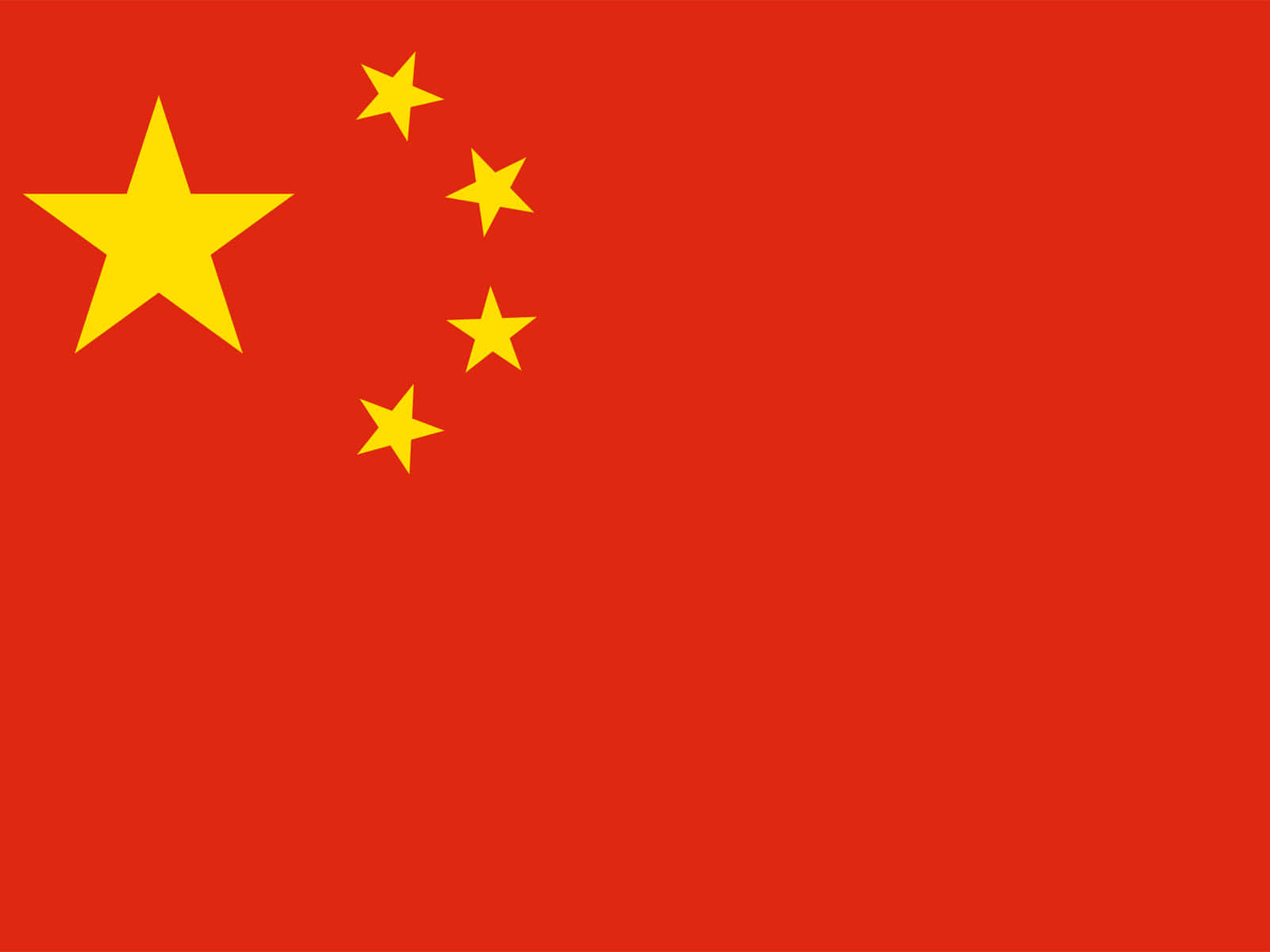 Flag 桌布 壁紙 — 一面大膽的紅旗，上面有一顆大黃星和四顆較小的星排列成弧形。