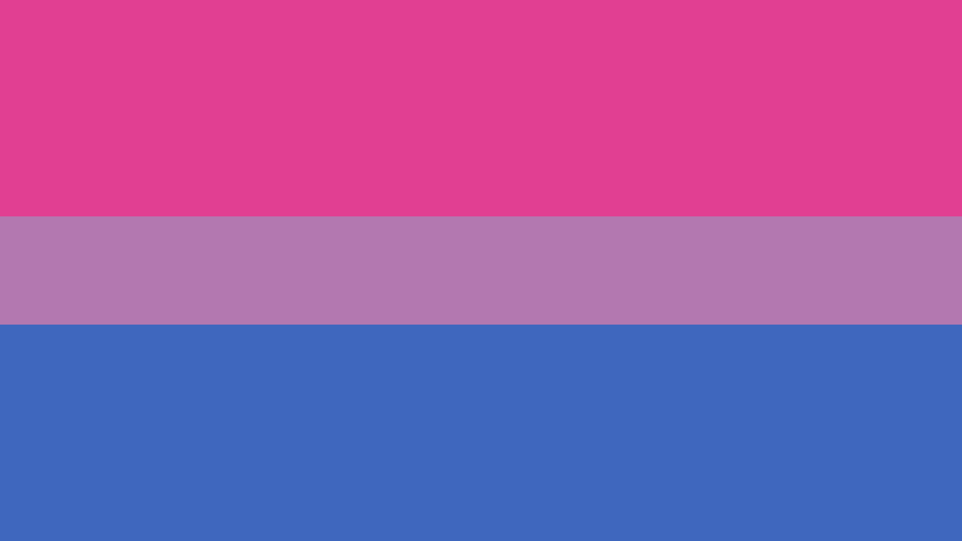Bisexual Flag 桌布 壁紙 — 一面大膽的雙性戀旗幟，採用粉紅、薰衣草紫和藍色三條水平條紋，簡潔的圖形設計。