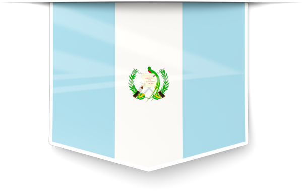 Flag 桌布 壁紙 — 一面帶光澤的瓜地馬拉國旗，淺藍色和白色條紋，國徽置中，黑色背景。